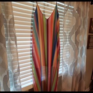 NWOT Serape maxi dress❤️💜💚🧡💛💙